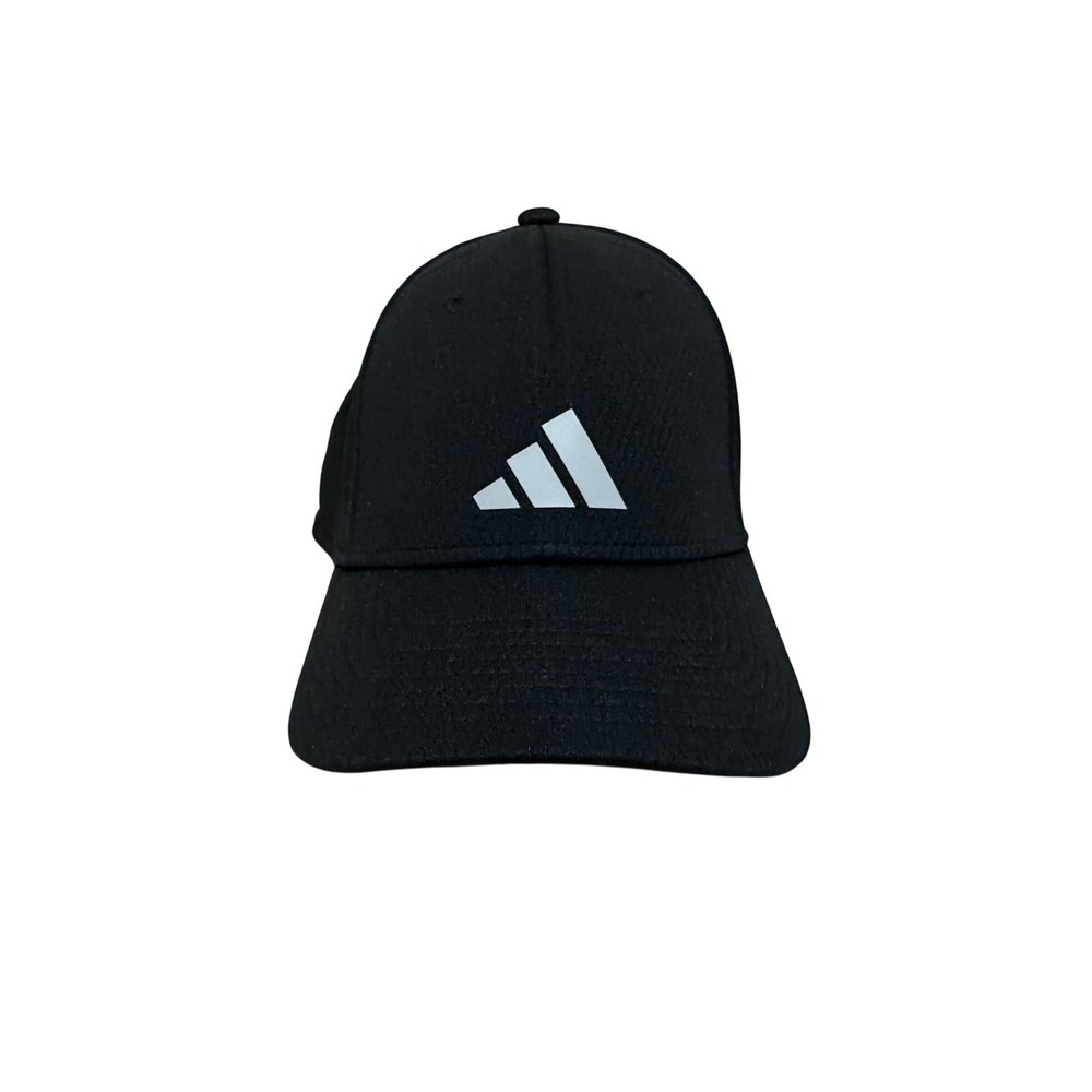 Adidas Golf Hat Mens‎ L/XL Black Performance 3-Bar Logo Baseball Cap 1262191